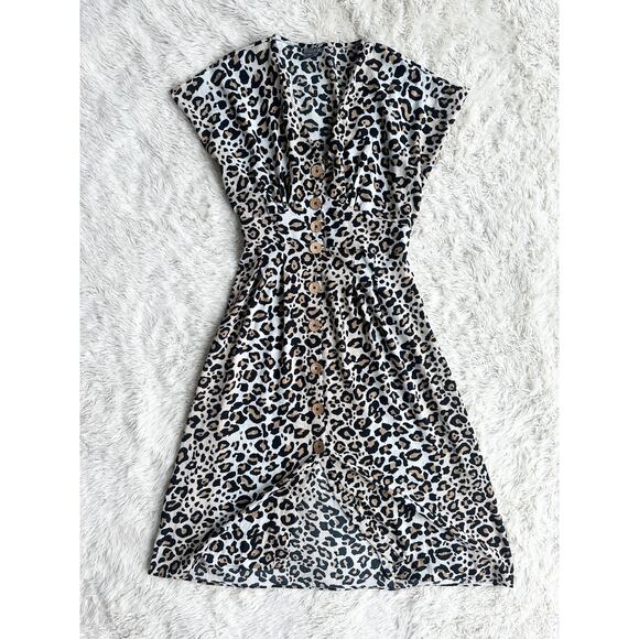 Angie 40's Style Cheetah Print Dress size small - Picture 1 of 9